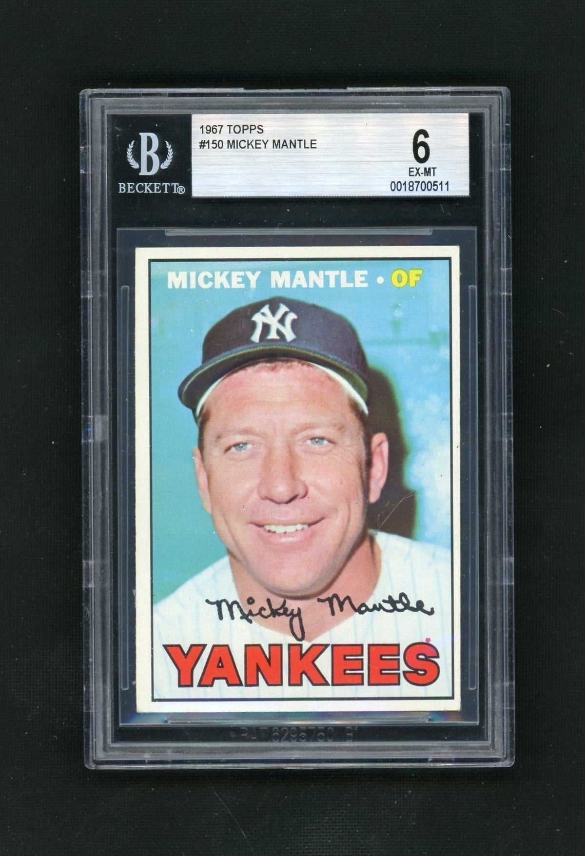 1967 Topps #150 Mickey Mantle BGS 6 – front
