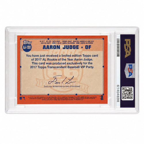 2017 Topps Transcendent Collection Topps History Aaron Judge Aaron Judge #1991 /87 PSA 9