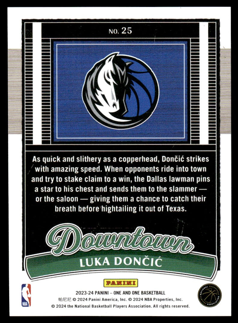 2023-24 One and One #25 Luka Dončić Downtown! SSP – back