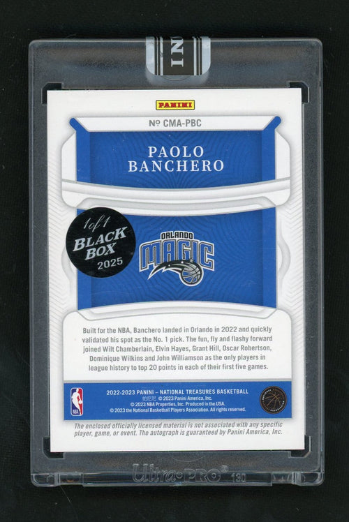 2022 National Treasures Paolo Banchero Colossal Rookie Patch Auto Black Box 1/1