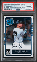 2017 Donruss Optic Rated Rookie Signature Aaron Judge #RRSAJ PSA 10 – front