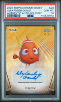 2025 Topps Chrome Disney Disney Chrome 2025 Authentic Autographs Gold Refractor Alexander Gould Nemo #AG /50 PSA 10