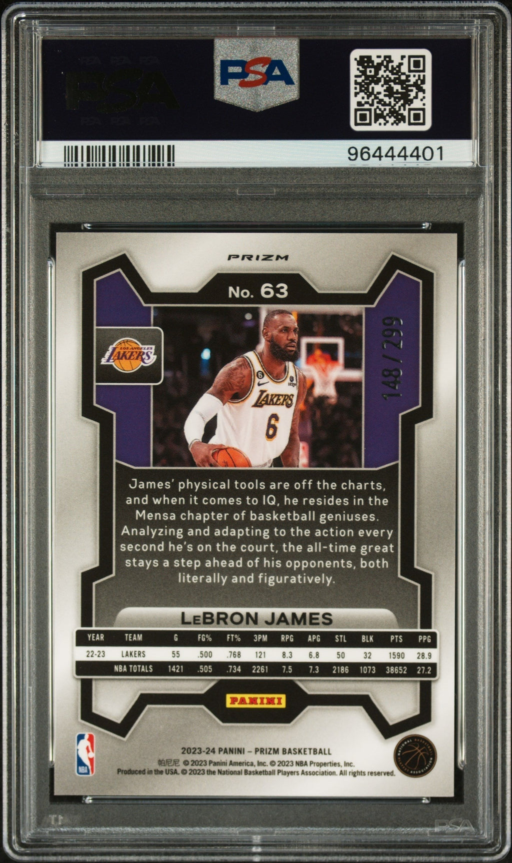 2023 Panini Prizm Red Seismic LeBron James #63 /299 PSA 10