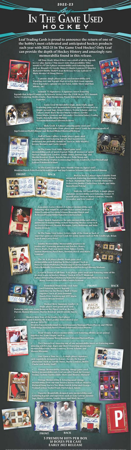 2022-23 Leaf In The Game Used Hockey Hobby Box