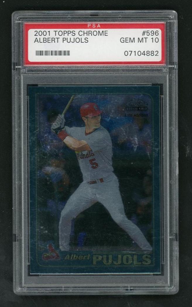 2001 Topps Chrome Albert Pujols #596 PSA 10 – front