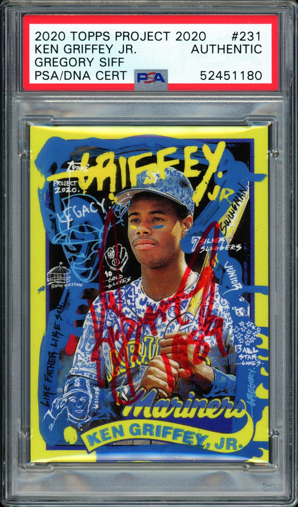 Ken Griffey Jr. Autographed Topps Project 2020 Gregory Siff Card #231 Seattle Mariners "1989" #1/1 PSA/DNA #52451180