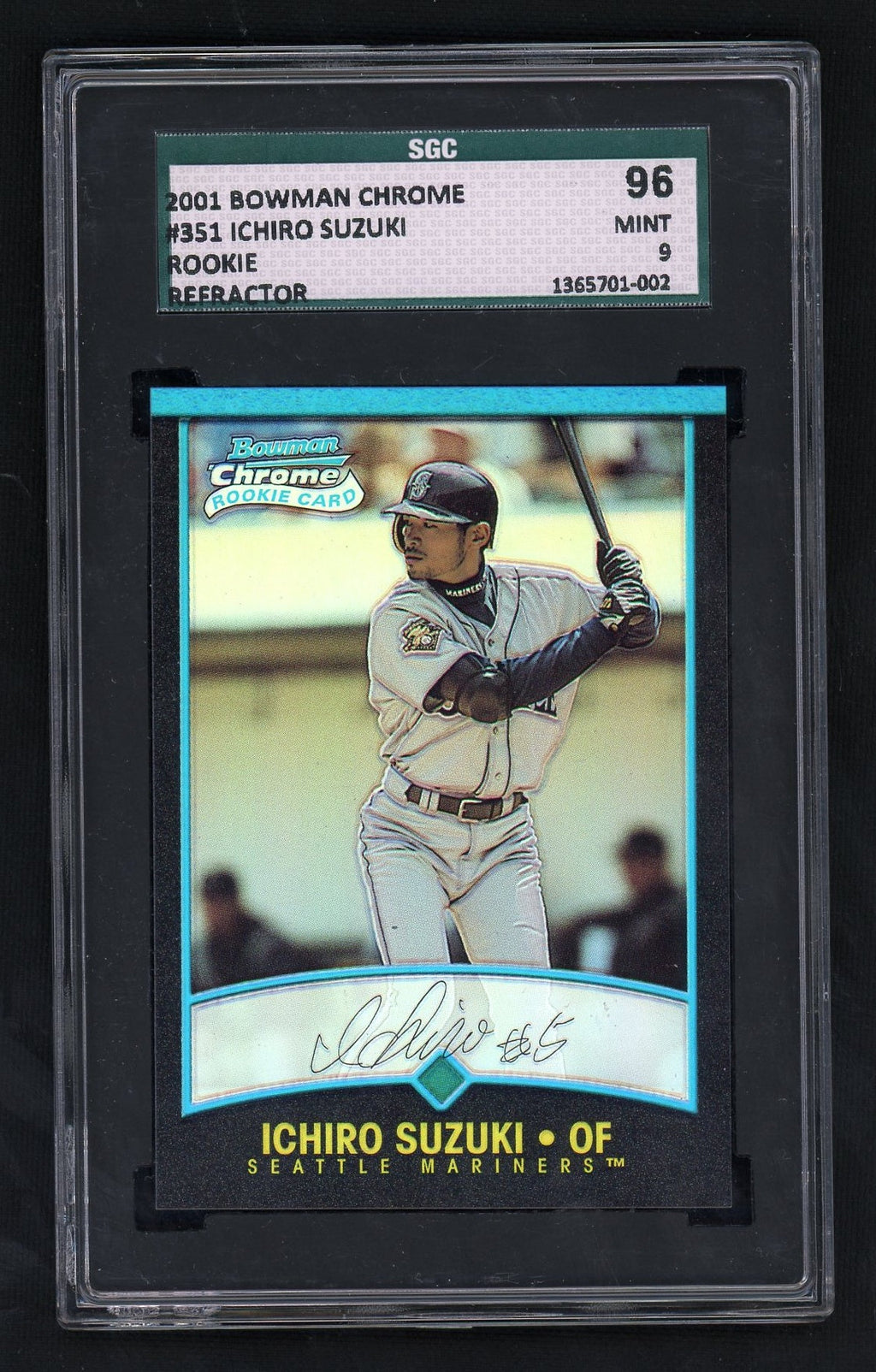 2001 Bowman Chrome Refractor Ichiro Suzuki #351 SGC 9 – front