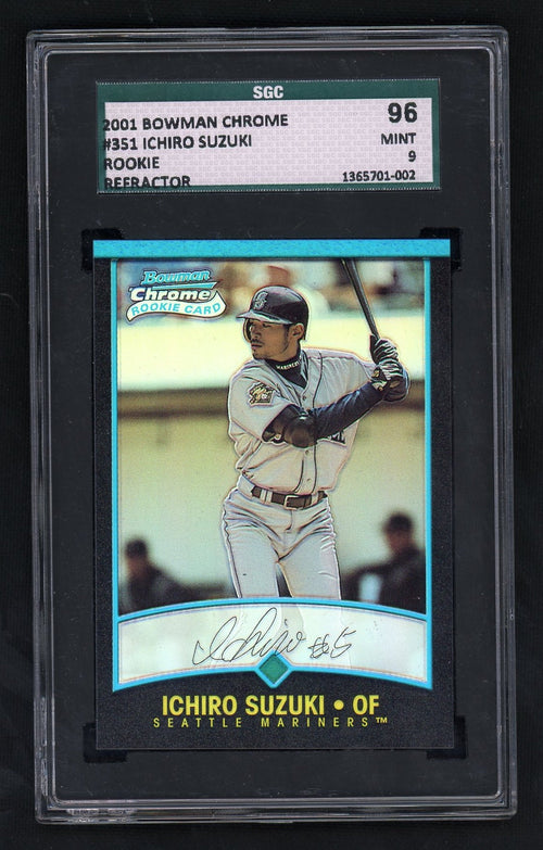 2001 Bowman Chrome Refractor Ichiro Suzuki #351 SGC 9 – front