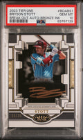 2023 Topps Tier One Break Out Autographs Bronze Ink Bryson Stott #BOABS1 /25 PSA 10