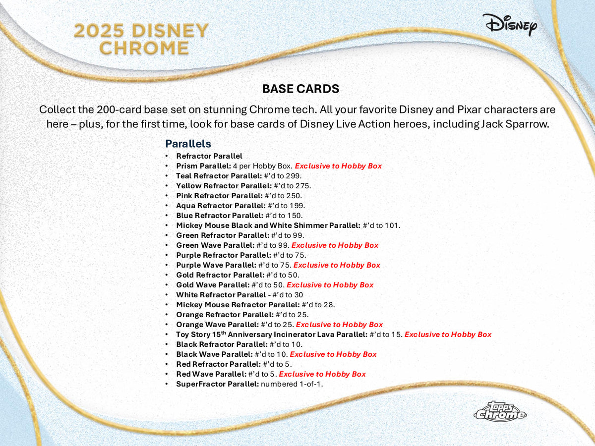 2025 Topps Chrome Disney Hobby Box