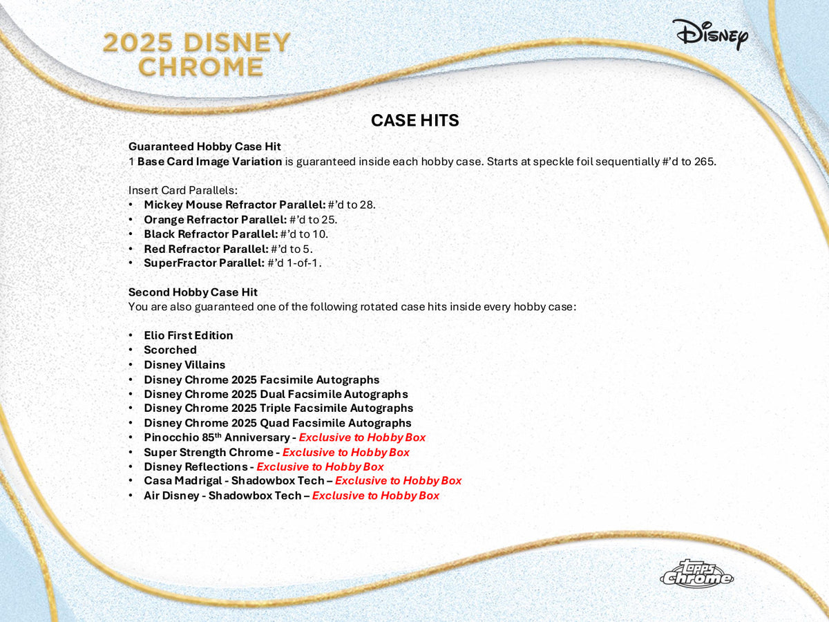 2025 Topps Chrome Disney Hobby Box