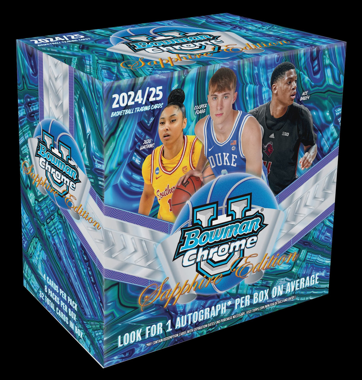 2024-25 Bowman Chrome University Basketball Sapphire Edition Box