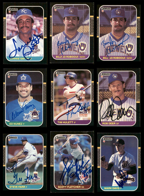 1987 Donruss Baseball Autographed Cards Lot Of 56 SKU #185579